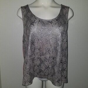 NWT Christopher & Banks Tan Metallic Snake Skin Size Large